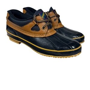 Vintage Sporto Thermolite Duck Shoes Men 8 Women 9.5 Brown Navy Blue Waterproof